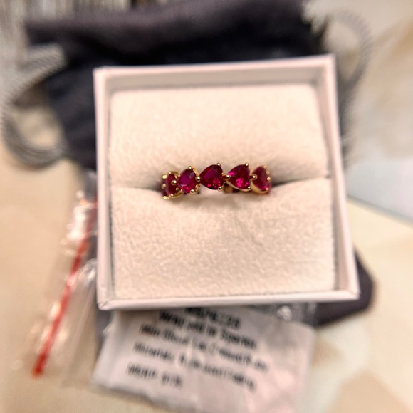 Bomb Party "Wrapped In Sparkle" Lab Created Ruby + Rose Gold Plating - Picture 2 of 6